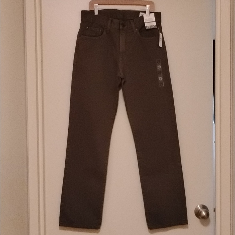 GAP Men's Relaxed Straight Rigid Jeans Olive Size 29x30 NWT